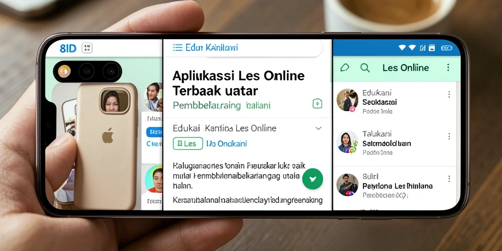 Antarmuka aplikasi 8ID yang intuitif untuk Les Online.