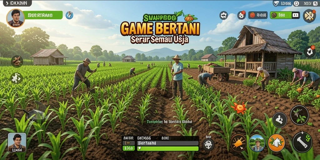 Tampilan antarmuka IDX66 dengan elemen pertanian yang menarik.