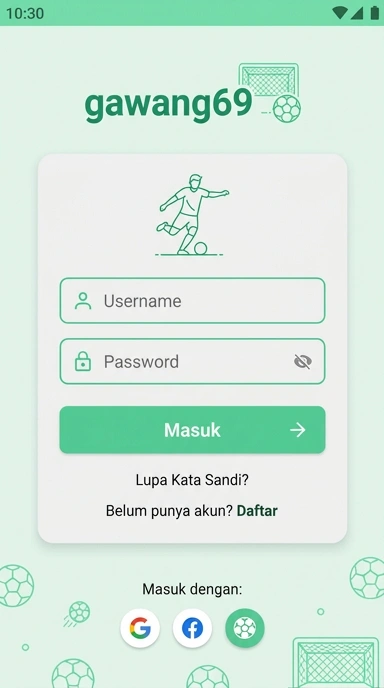 Tampilan halaman login gawang69
